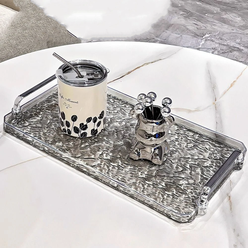 Light Luxury Water Ripple Storage Tray with Handle Rectangle Tea Cup Tray Countertop Organizer Decorative Serving Platter
Light Luxury Water Ripple Storage Tray with Handle Rectangle Tea Cup Tray Countertop Organizer Decorative Serving Platter