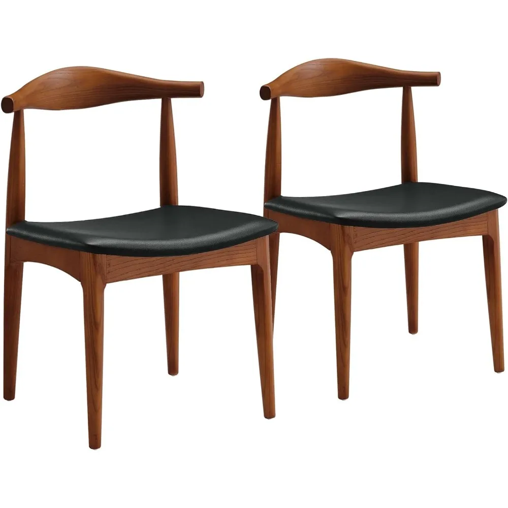Solid Wood Dining Chairs Set of 2, Mid Century Dining Chairs, Upholstered PU Leather Chairs with Wide Curved Backrest, Chairs fo
Solid Wood Dining Chairs Set of 2, Mid Century Dining Chairs, Upholstered PU Leather Chairs with Wide Curved Backrest, Chairs fo