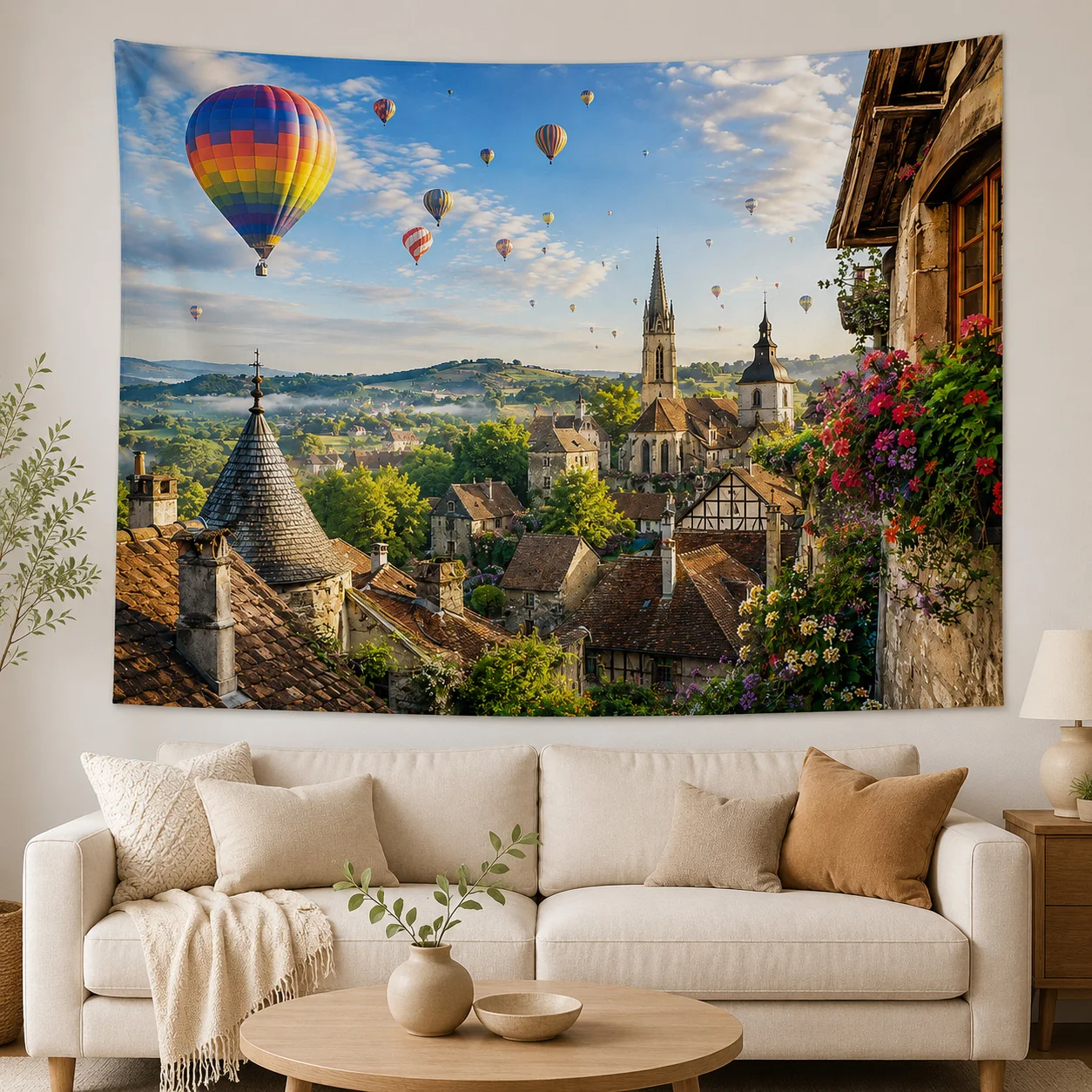 Hot air balloon tapestry flower rural landscape wall hanging, internet celebrity live streaming hanging cloth decoration
Hot air balloon tapestry flower rural landscape wall hanging, internet celebrity live streaming hanging cloth decoration
