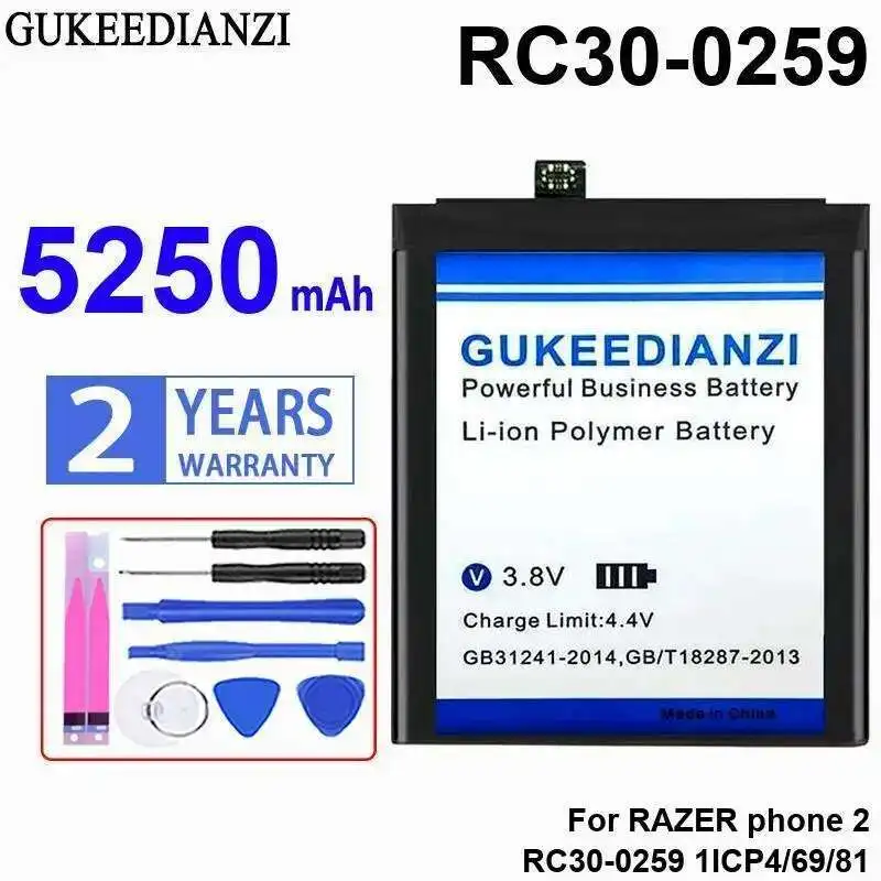 Прочный аккумулятор для мобильного телефона 5250 мАч для телефона Razer 2 RC30-0259 1ICP4 69 81
Прочный аккумулятор для мобильного телефона 5250 мАч для телефона Razer 2 RC30-0259 1ICP4 69 81