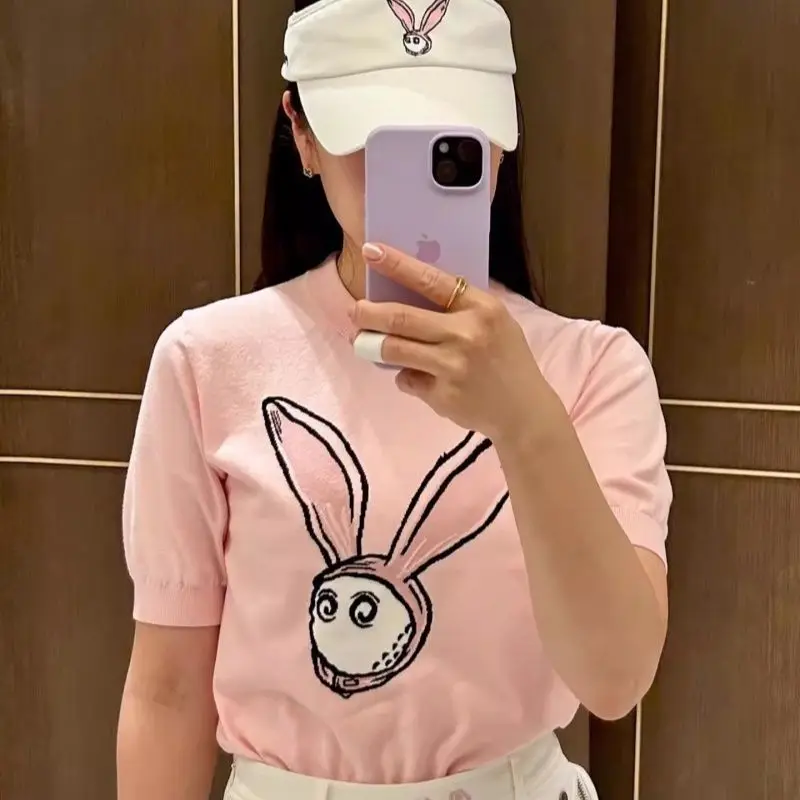 Summer/Fall Golf Women's Korean Style Athletic Knit Top Short-Sleeve T-Shirt
Summer/Fall Golf Women's Korean Style Athletic Knit Top Short-Sleeve T-Shirt