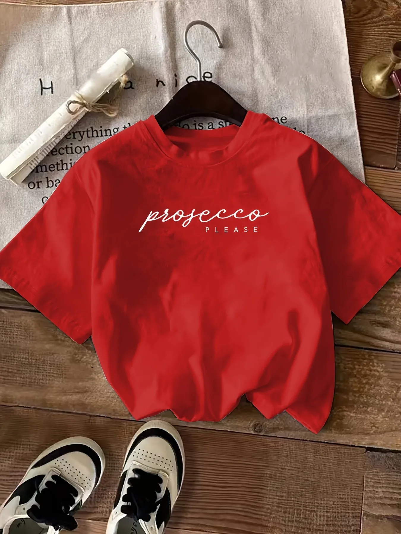 Plus size women's short sleeve T-shirt Prosecco Please breathable fabric summer outfits women's clothing
Plus size women's short sleeve T-shirt Prosecco Please breathable fabric summer outfits women's clothing