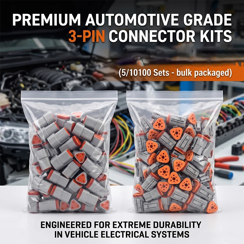 5/10/100 Sets 3 Pin 3 Way Deutsch DT04-3P DT06-3S Waterproof Electrical Wire Connector 16-22 AWG DT Series Connector Male Female
5/10/100 Sets 3 Pin 3 Way Deutsch DT04-3P DT06-3S Waterproof Electrical Wire Connector 16-22 AWG DT Series Connector Male Female