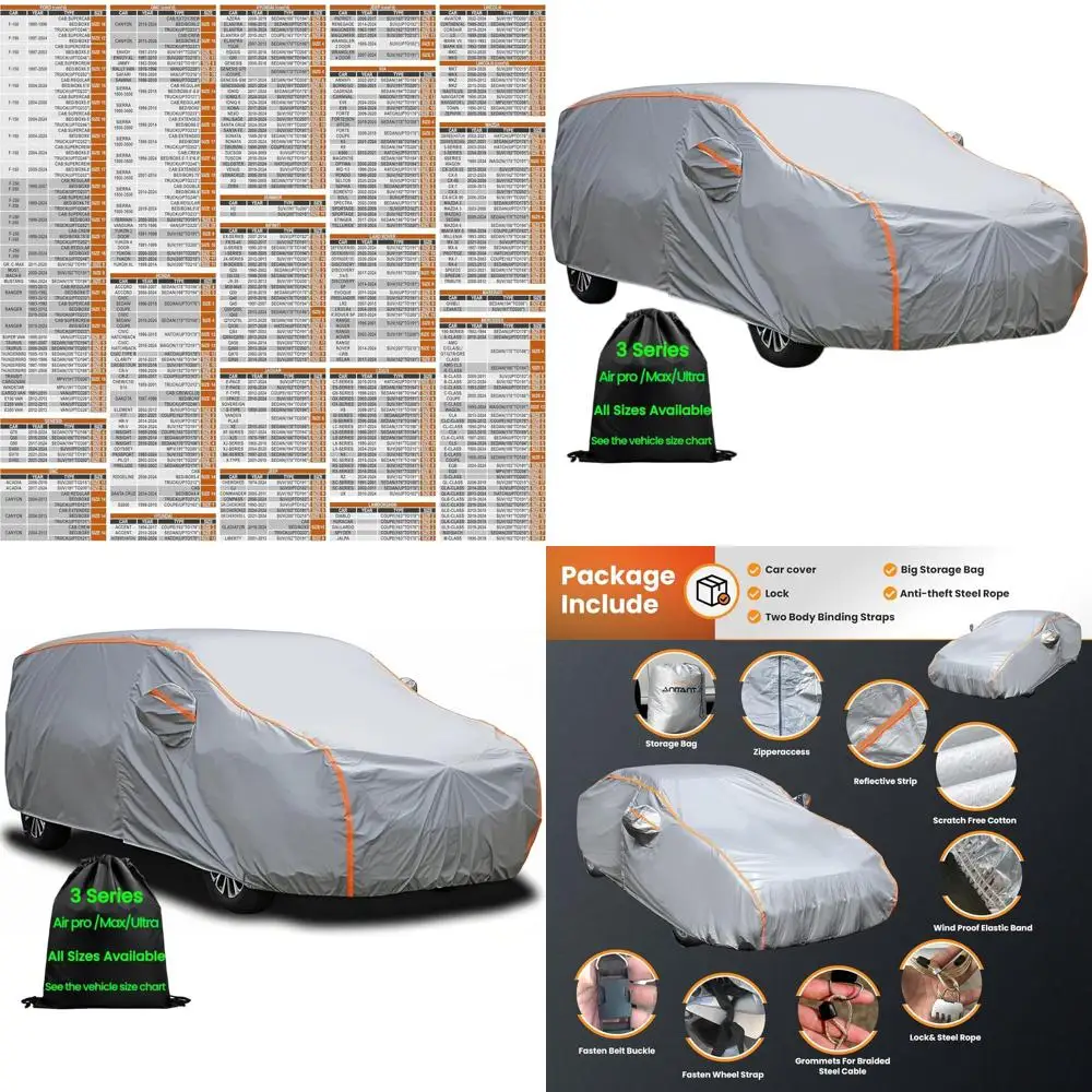 Универсальный водонепроницаемый чехол для минивэнов, на молнии, подходит для 191-206 моделей автомобилей
Универсальный водонепроницаемый чехол для минивэнов, на молнии, подходит для 191-206 моделей автомобилей