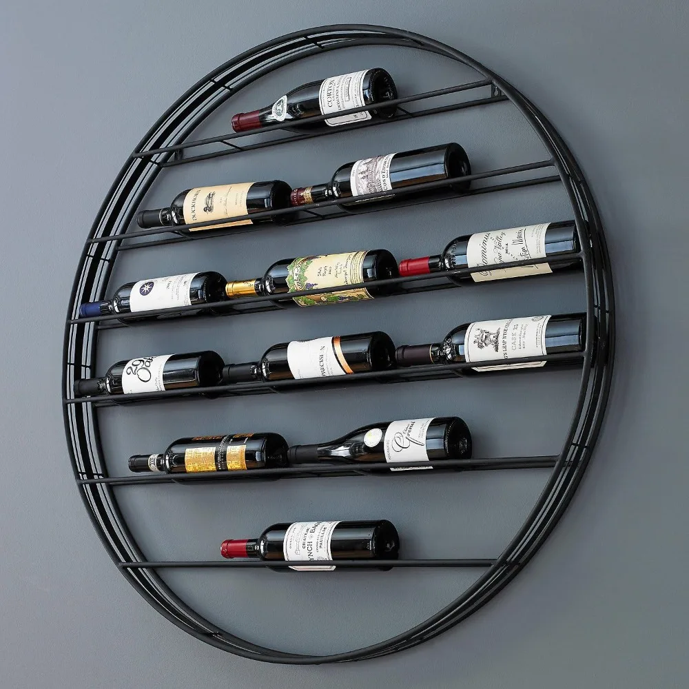 12-Bottle Label View Wine Rack - Wall Mounted Circular Display Shelf with 6 Racks for Bottle Storage
12-Bottle Label View Wine Rack - Wall Mounted Circular Display Shelf with 6 Racks for Bottle Storage