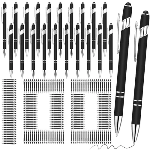 100 Pcs 2-in-1 Stylus Tip Ballpoint Pens, Black Metal Touch Screen Pens for Tablet Phone Office
100 Pcs 2-in-1 Stylus Tip Ballpoint Pens, Black Metal Touch Screen Pens for Tablet Phone Office