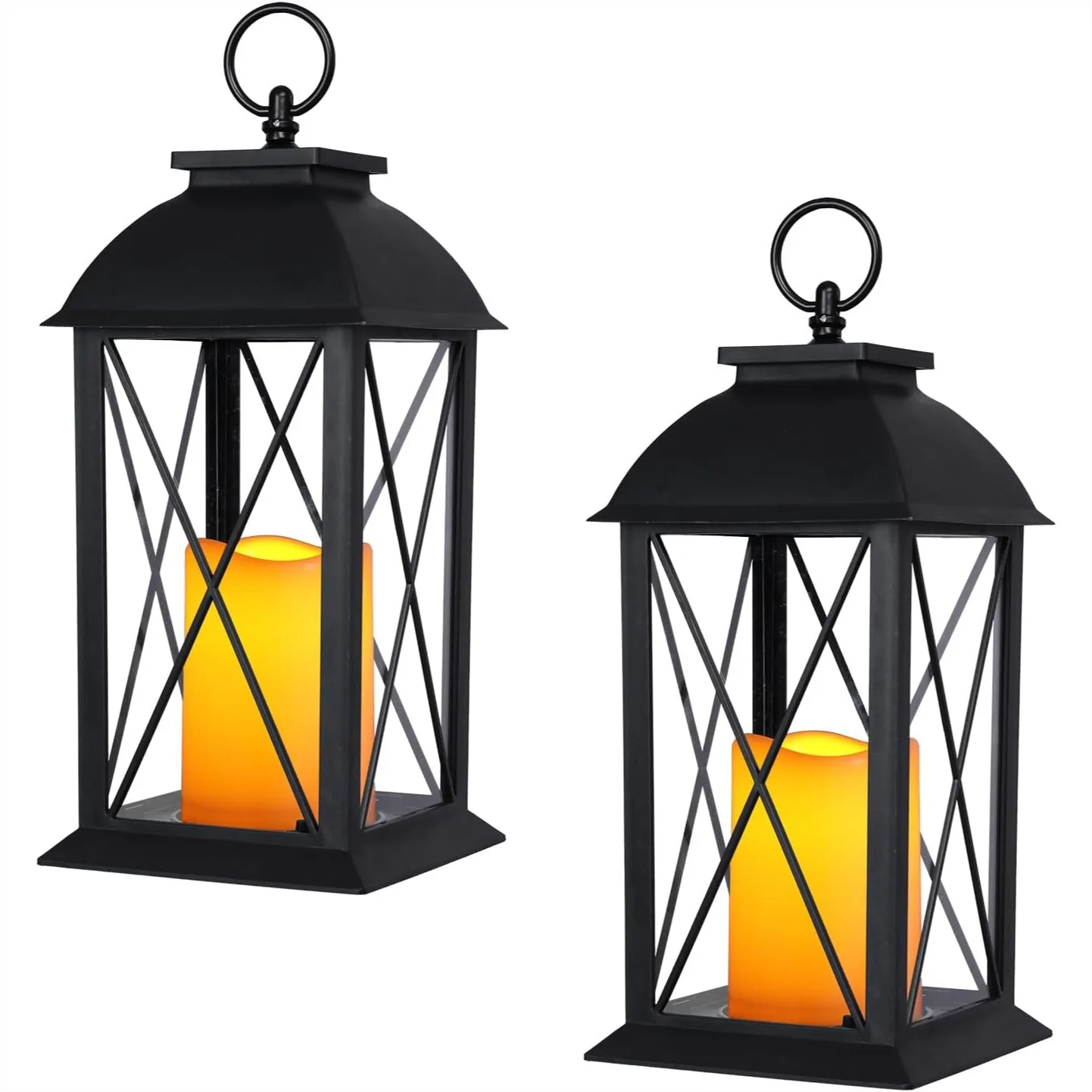 13-Inch Black Decorative Lantern with LED Candle, IP65 Waterproof Battery Powered Outdoor Patio Hanging Lanterns Tabletop
13-Inch Black Decorative Lantern with LED Candle, IP65 Waterproof Battery Powered Outdoor Patio Hanging Lanterns Tabletop