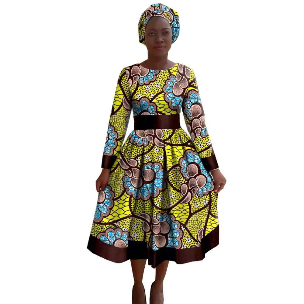 Dashiki African Cotton Dresses for Women Breathable Ankara Print Tutu Midi A-line Skirt Turban Headwrap Summer Casual Ethnic
Dashiki African Cotton Dresses for Women Breathable Ankara Print Tutu Midi A-line Skirt Turban Headwrap Summer Casual Ethnic