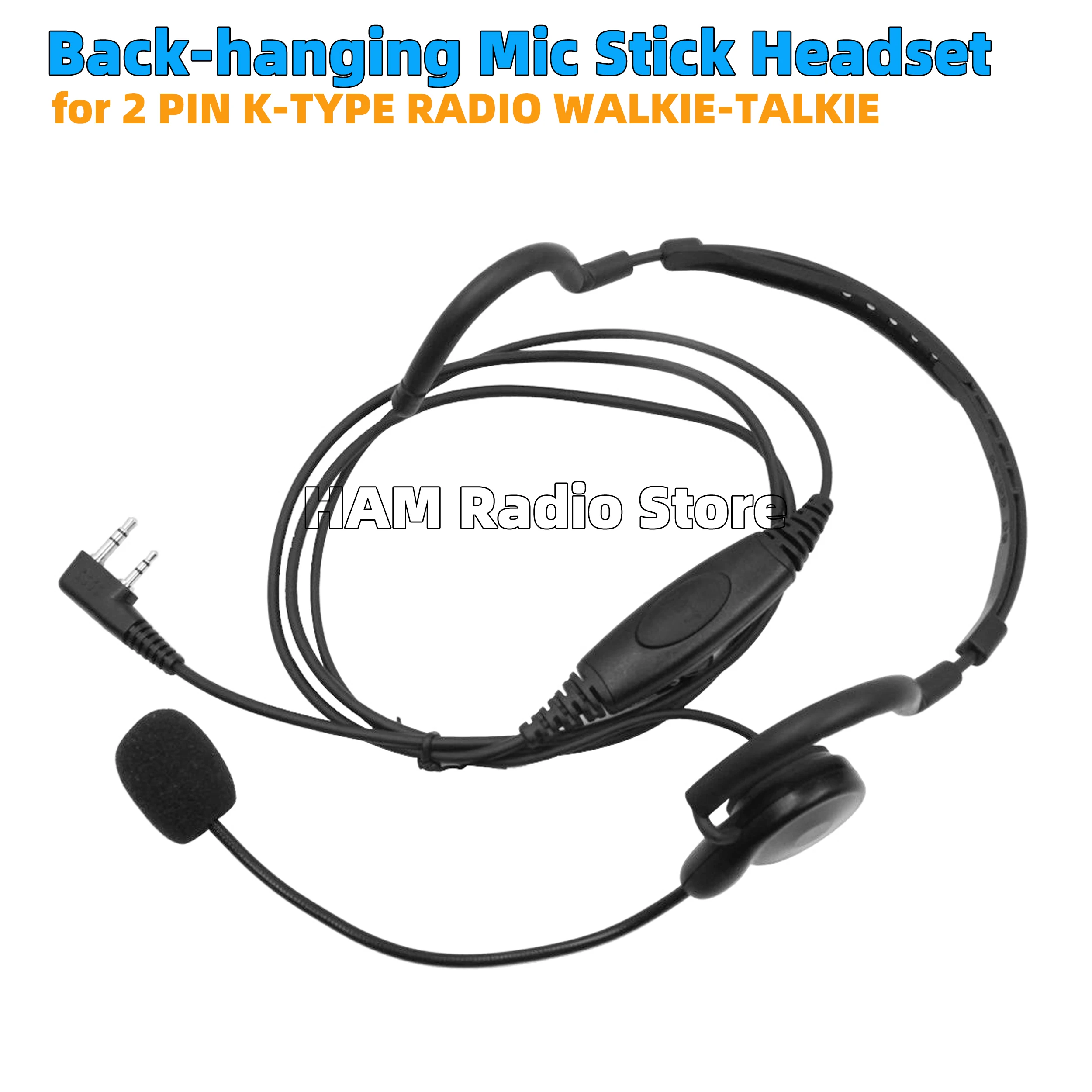 2 Pin Back-hanging Mic Stick PTT Headset for KENWOOOD BAOFENG Radio UV-5R BF888S QUANSHENG UV-K5(8) UVK6 MD50i TYT MD380 UV8000D
2 Pin Back-hanging Mic Stick PTT Headset for KENWOOOD BAOFENG Radio UV-5R BF888S QUANSHENG UV-K5(8) UVK6 MD50i TYT MD380 UV8000D