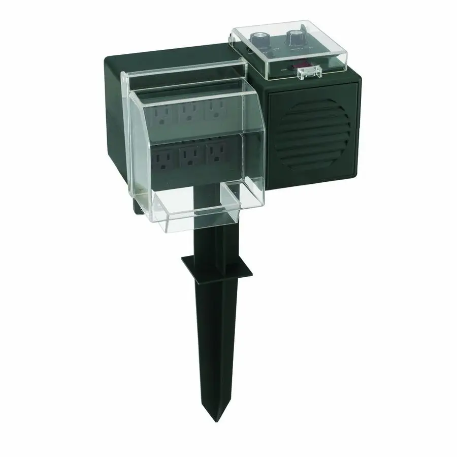 Lights and Sounds Outdoor Christmas Lights Power Strip Stake, Synchronizes with Lights, Plays 20 Songs, 6 Outlets
Lights and Sounds Outdoor Christmas Lights Power Strip Stake, Synchronizes with Lights, Plays 20 Songs, 6 Outlets