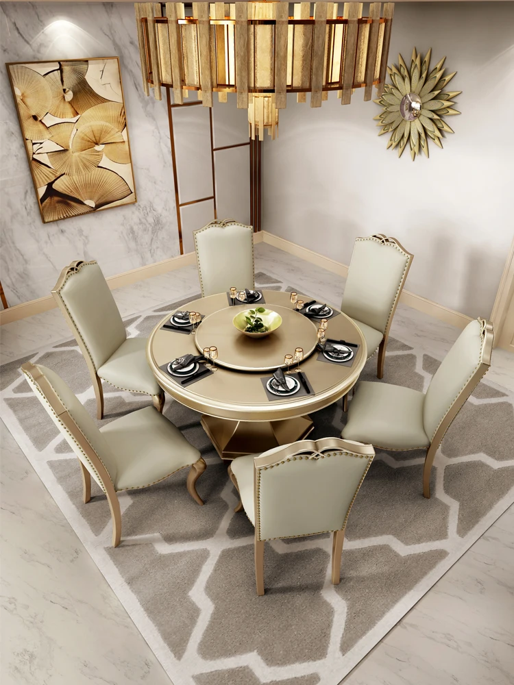 American-style solid wood round dining table home small apartment with turntable round dining table restaurant light luxury Euro
American-style solid wood round dining table home small apartment with turntable round dining table restaurant light luxury Euro