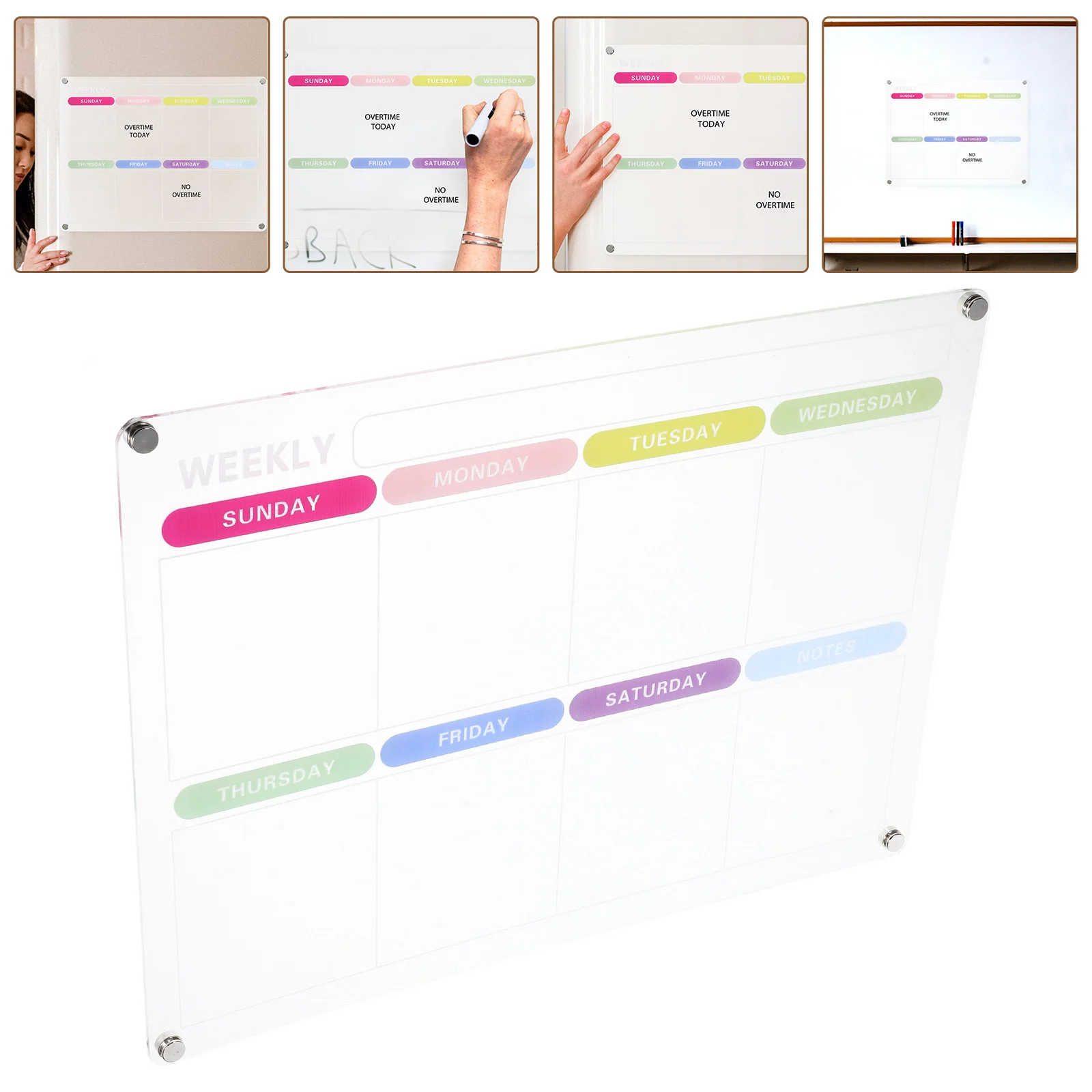 Magnetic Acrylic Transparent Dry Erase Board Desktop Organizer Memo Board Multi-Use Message Planner Magnetic Planner for Fridge 
Magnetic Acrylic Transparent Dry Erase Board Desktop Organizer Memo Board Multi-Use Message Planner Magnetic Planner for Fridge
