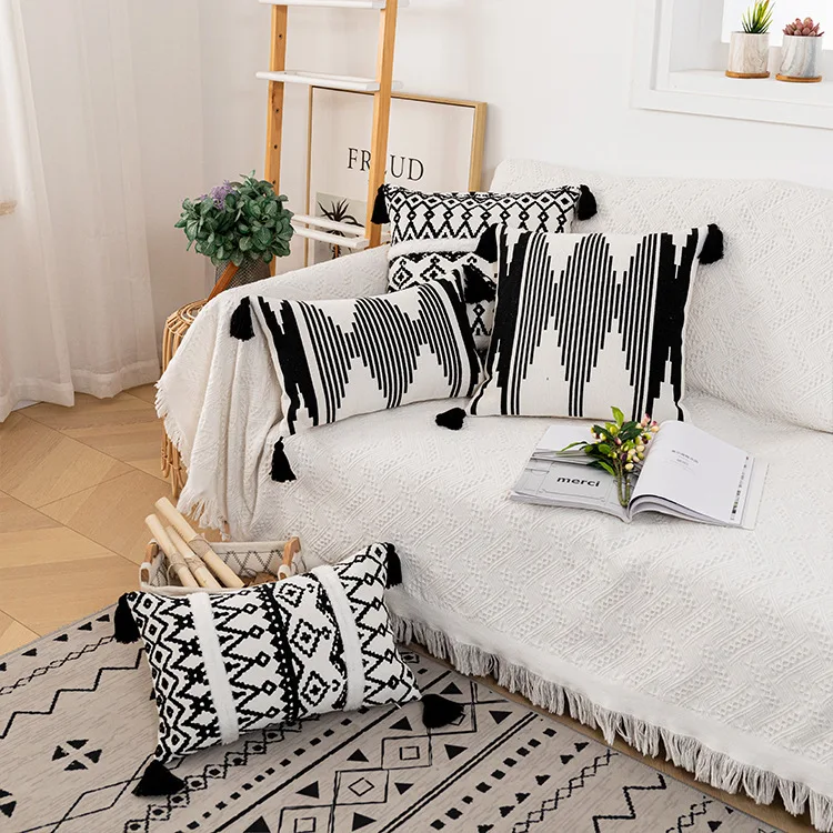 Modern and Chic Black and White Embroidered Cushion Cover for Car Headrest and Home Decoration Pillow Case 35✖️50 45✖️45cm
Modern and Chic Black and White Embroidered Cushion Cover for Car Headrest and Home Decoration Pillow Case 35✖️50 45✖️45cm