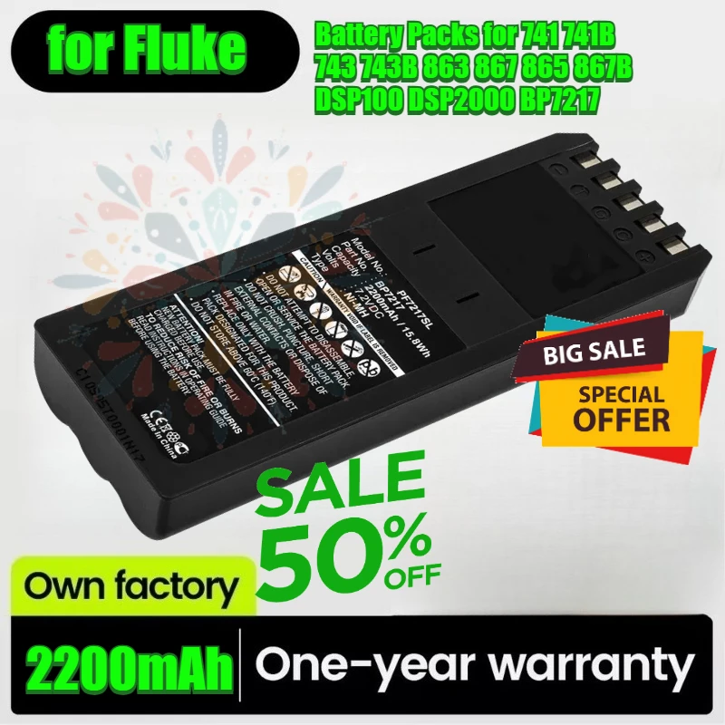 Battery Packs for Fluke 741 741B 743 743B 863 867 865 867B DSP100 DSP2000 BP7217 7.2V Measuring Instrument Battery 2200mAh
Battery Packs for Fluke 741 741B 743 743B 863 867 865 867B DSP100 DSP2000 BP7217 7.2V Measuring Instrument Battery 2200mAh