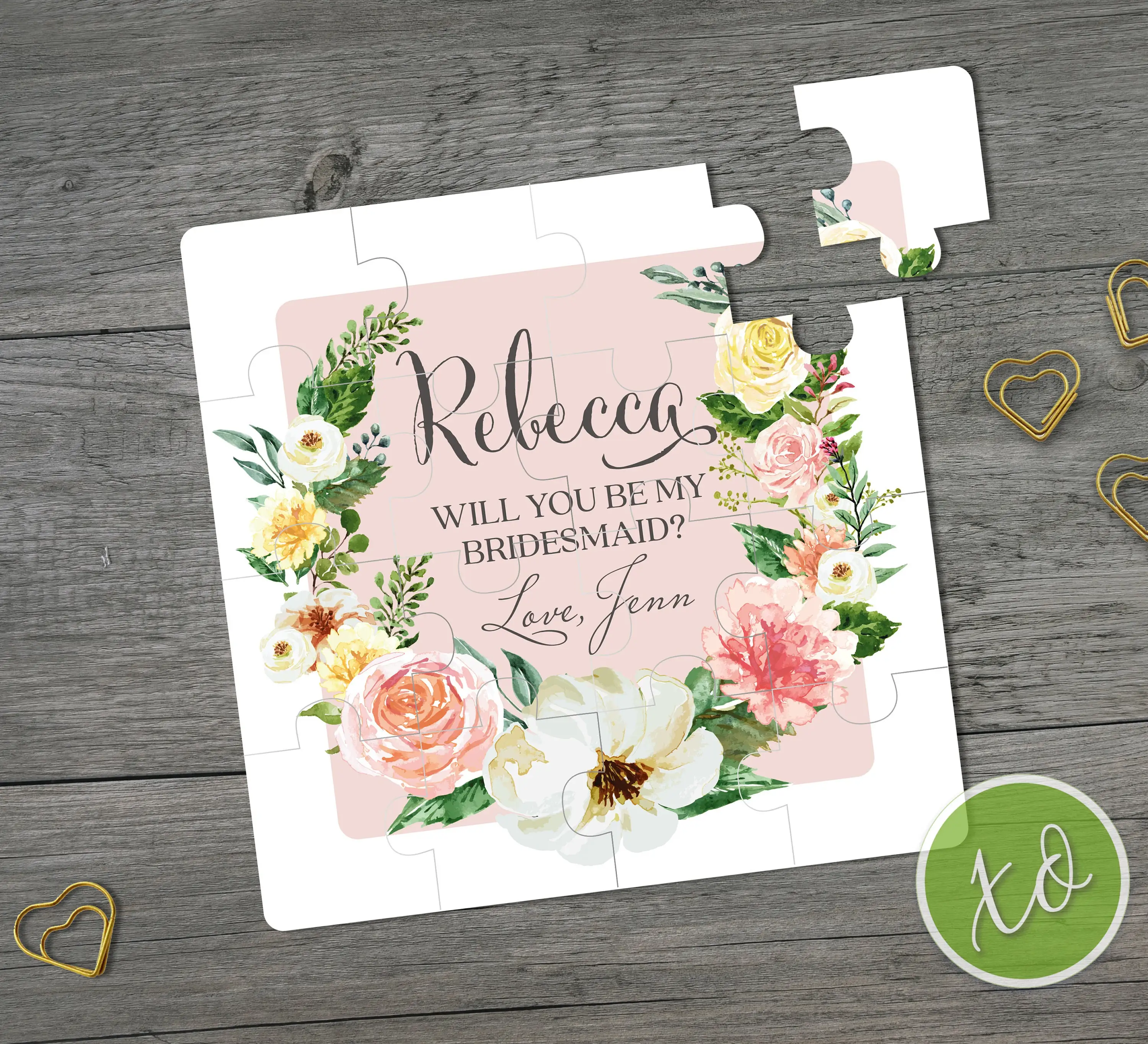 16*16CM Personalized Jigsaw,Custom Pink Sea of Flower Puzzles,Bridesmaid proposal puzzle, 3*5=15PCs Puzzles Wedding parties
16*16CM Personalized Jigsaw,Custom Pink Sea of Flower Puzzles,Bridesmaid proposal puzzle, 3*5=15PCs Puzzles Wedding parties