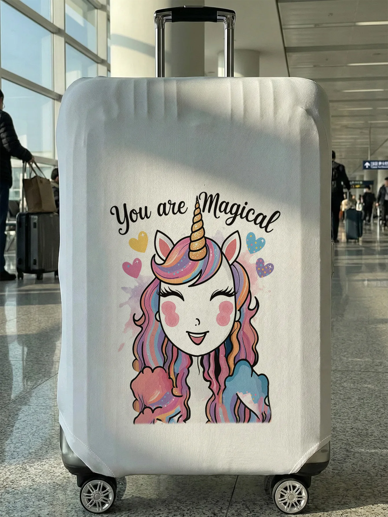 Rainbow Unicorn Girl Printed Luggage Protective Cover, suitable for 18-32 inch luggage covers, luggage handle gloves, travel acc
Rainbow Unicorn Girl Printed Luggage Protective Cover, suitable for 18-32 inch luggage covers, luggage handle gloves, travel acc