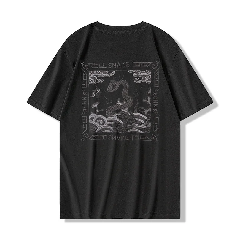 Snake Embroidery Cotton Man T-shirts Male Short Sleeved Tops Oversized Men's t-shirts Funny Hip Hop Knit Summer 2025 Z1
Snake Embroidery Cotton Man T-shirts Male Short Sleeved Tops Oversized Men's t-shirts Funny Hip Hop Knit Summer 2025 Z1