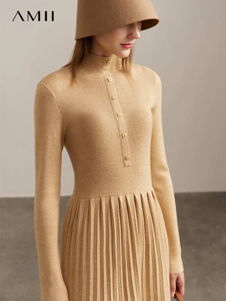 AMII Minimalism Knitted Dresses Women 2022 Autumn Winter New Solid French Style Half High Collar Elegant Slim Vestidos 72270095
AMII Minimalism Knitted Dresses Women 2022 Autumn Winter New Solid French Style Half High Collar Elegant Slim Vestidos 72270095