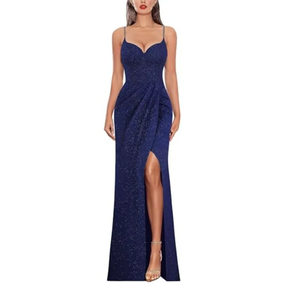 VFSHOW Womens Sexy Formal Ruched Fitted High Slit Bodycon Maxi Dress Spaghetti Strap Sweetheart Cocktail Prom Evening Gown
VFSHOW Womens Sexy Formal Ruched Fitted High Slit Bodycon Maxi Dress Spaghetti Strap Sweetheart Cocktail Prom Evening Gown
