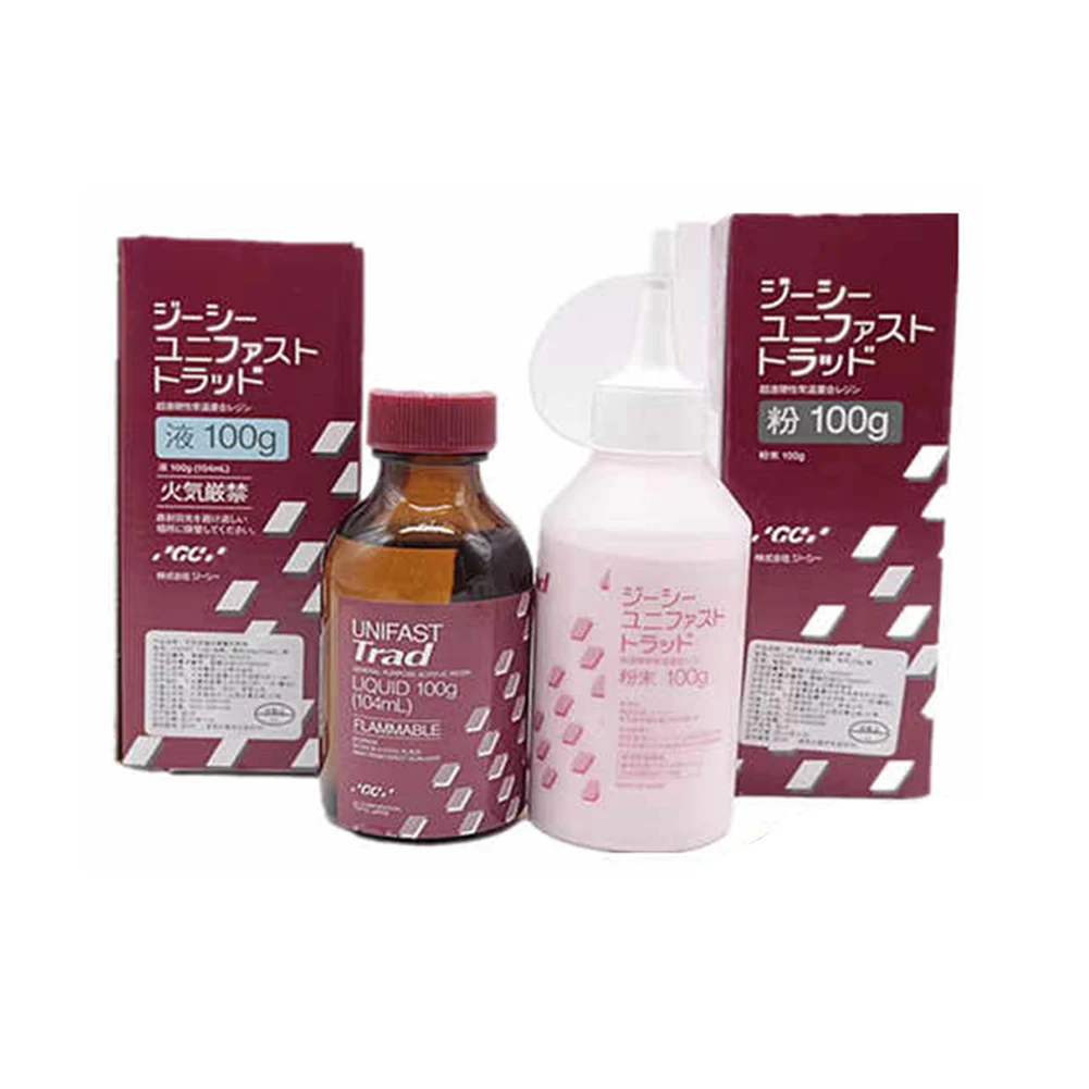 Self Curing Dental Acrylic Resin Powder Liquid Original GC Unifast Trad Denture Tooth Crown Gum Repair Material Ivory Pink Shade
Self Curing Dental Acrylic Resin Powder Liquid Original GC Unifast Trad Denture Tooth Crown Gum Repair Material Ivory Pink Shade