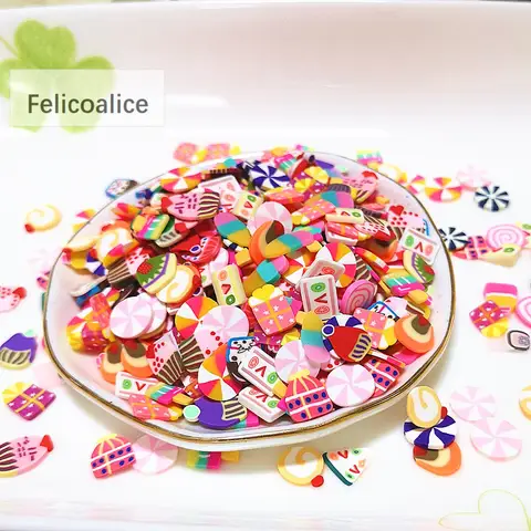 20g 10mm 전화 케이스 액세서리 폴리머 소프트 클레이 케이크 조각 공예 용 스프링클 DIY 네일 아트 장식 스크랩북 만들기