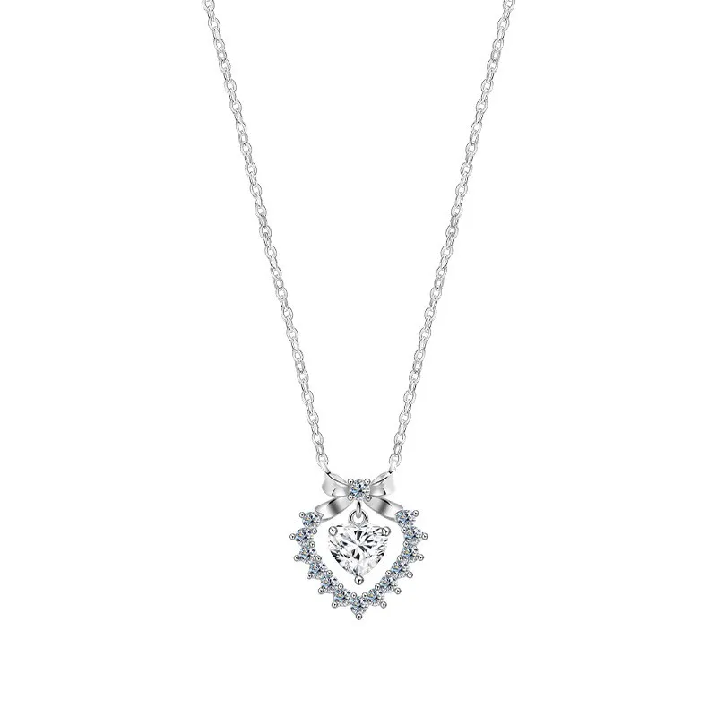 ZFSILVER Fashion Classic 925 Silver Luxury Moissanite Bowknot Heart Necklace Charms Women Accessories Party Jewelry Gift MS-2568
ZFSILVER Fashion Classic 925 Silver Luxury Moissanite Bowknot Heart Necklace Charms Women Accessories Party Jewelry Gift MS-2568