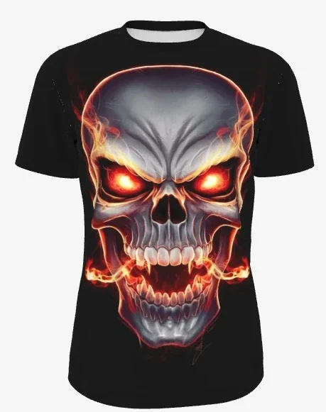 Новая мужская и женская быстросохнущая и удобная футболка с короткими рукавами и пламенным черепом из полиэфирного волокна на Хэллоуин
Новая мужская и женская быстросохнущая и удобная футболка с короткими рукавами и пламенным черепом из полиэфирного волокна на Хэллоуин