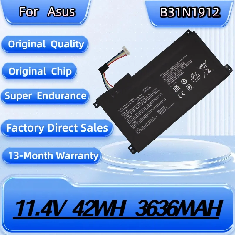 11.4V 3636mAh B31N1912 Laptop Battery For Asus VivoBook 14 E410MA-EK018TS BV162T EK026TS F414MA E510M E510MA EK017TS L410MA
11.4V 3636mAh B31N1912 Laptop Battery For Asus VivoBook 14 E410MA-EK018TS BV162T EK026TS F414MA E510M E510MA EK017TS L410MA