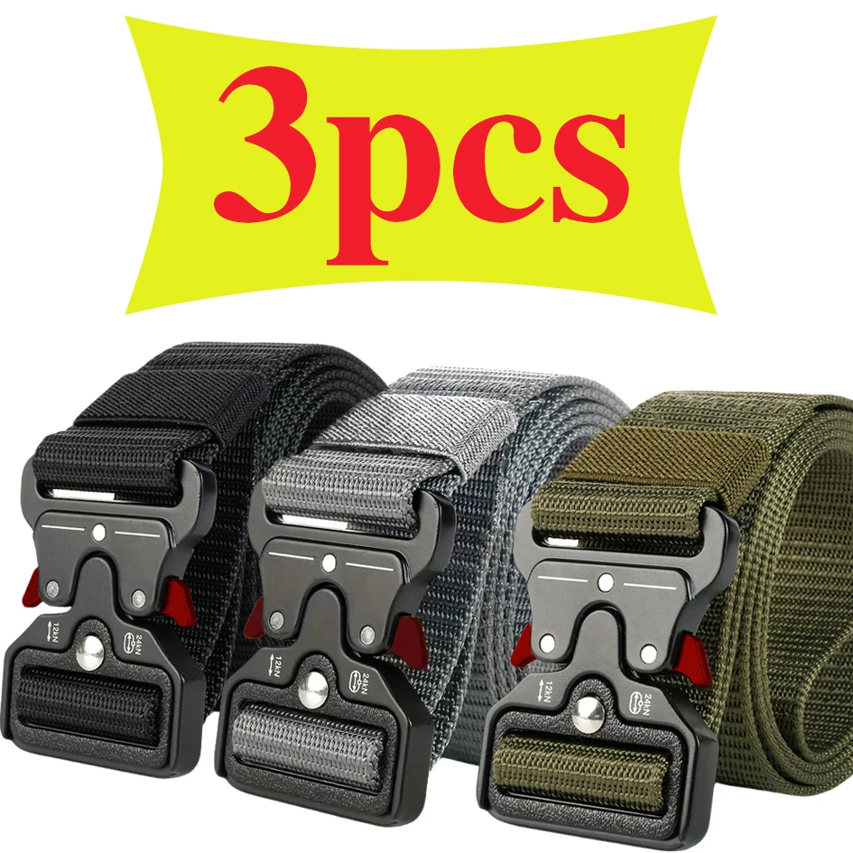 3-pack mixed color men's outdoor sports belt, quick release symmetrical buckle belt, exercise, training and other multi-function
3-pack mixed color men's outdoor sports belt, quick release symmetrical buckle belt, exercise, training and other multi-function