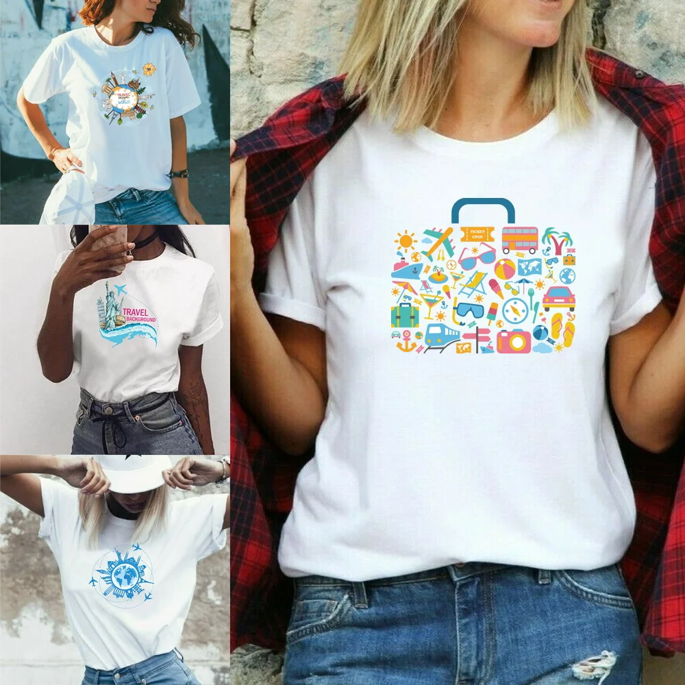 TShirt Women 2022 Fashion Harajuku Summer Top Tee Couple Casual Cartoon Travel Print Short Sleeve T Shirt
TShirt Women 2022 Fashion Harajuku Summer Top Tee Couple Casual Cartoon Travel Print Short Sleeve T Shirt