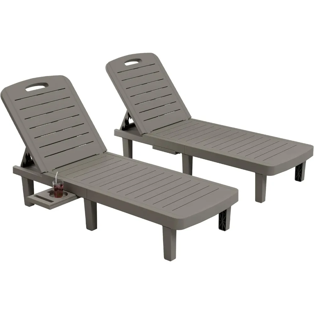 2 Pack Oversized Outdoor Lounge Chairs - 5-Position Recliner, Extra Wide Seat w/Cup Holder, All-Weather Resin - Easy Assembly f
2 Pack Oversized Outdoor Lounge Chairs - 5-Position Recliner, Extra Wide Seat w/Cup Holder, All-Weather Resin - Easy Assembly f