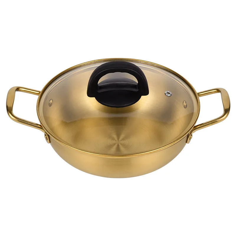 Stainless steel instant noodle pot, golden army hot pot,
Stainless steel instant noodle pot, golden army hot pot,