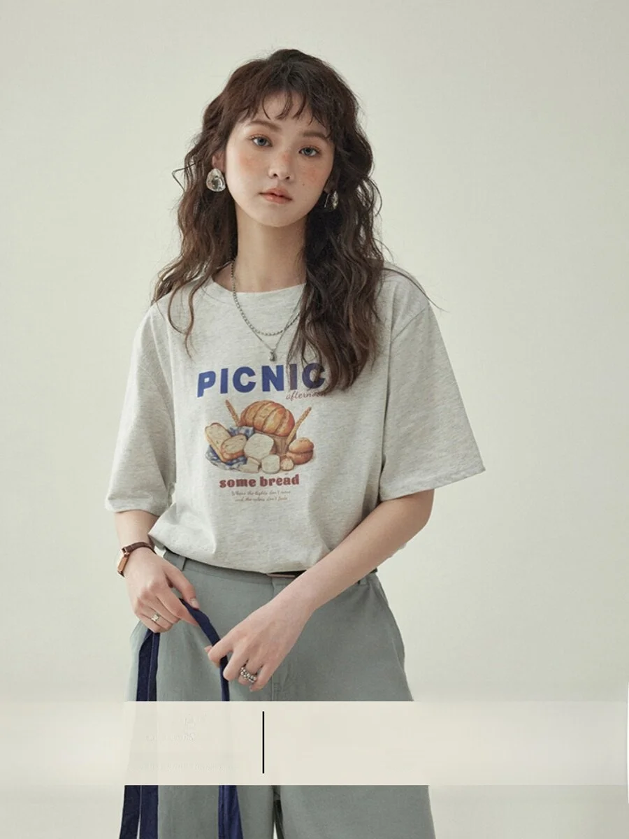 AMUU North Island Japanese Style Letter Print round Neck Short Sleeve T-Shirt Women Summer Loose Fashionable Top
AMUU North Island Japanese Style Letter Print round Neck Short Sleeve T-Shirt Women Summer Loose Fashionable Top