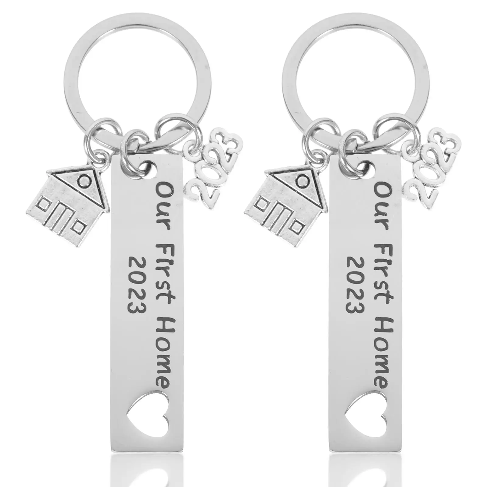 2Pcs Keychains Stainless Steel Housewarming Gift New Home Decorations Rustic Lettering Key Pendants Accessories
2Pcs Keychains Stainless Steel Housewarming Gift New Home Decorations Rustic Lettering Key Pendants Accessories