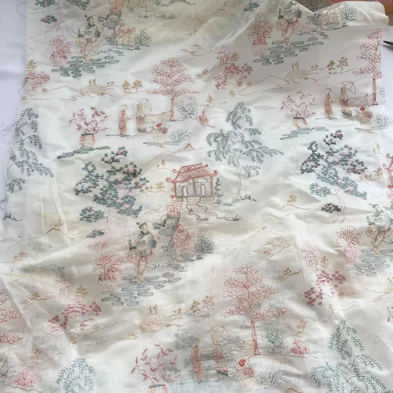 Ancient Style Exquisite Embroidery Embroidery Semi-Permeable Muscles and Bones Clothing Fabrics Cloth Diy
Ancient Style Exquisite Embroidery Embroidery Semi-Permeable Muscles and Bones Clothing Fabrics Cloth Diy