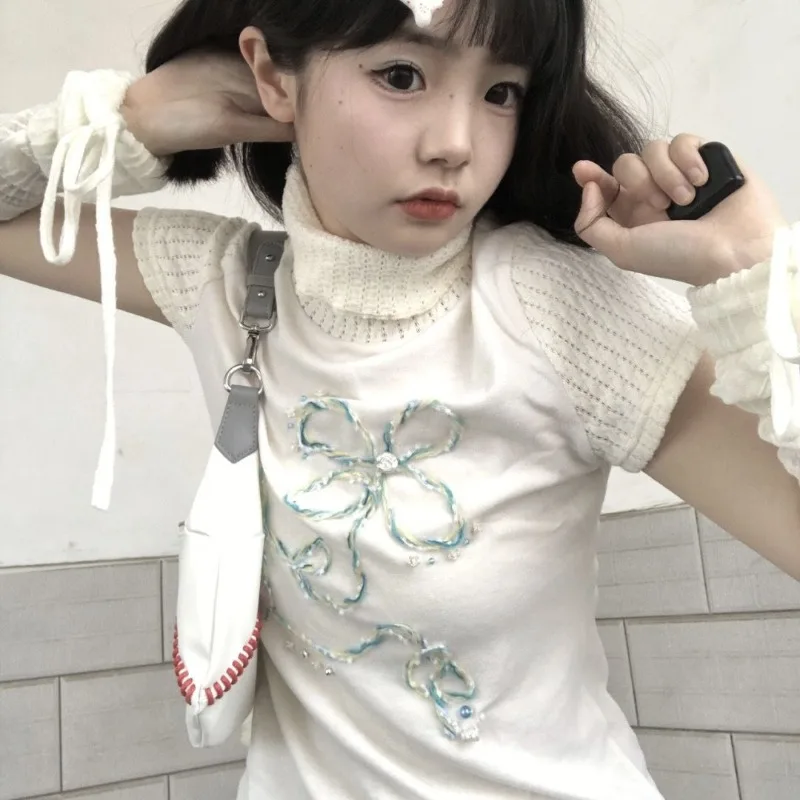 Japanese Sweet Turn Down Neck Short Sleeve Tops Cute Fairy Bow Embroidery Harajuku Shirts Higt Street Aaesthetic Girl Clothes
Japanese Sweet Turn Down Neck Short Sleeve Tops Cute Fairy Bow Embroidery Harajuku Shirts Higt Street Aaesthetic Girl Clothes