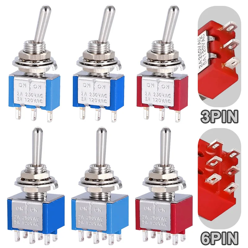 10Pcs 6mm Toggle Switch Mini Power Button Switch Rocker Switch with Waterproof Cap MTS-102 MTS-103 MTS-202 MTS-203
10Pcs 6mm Toggle Switch Mini Power Button Switch Rocker Switch with Waterproof Cap MTS-102 MTS-103 MTS-202 MTS-203