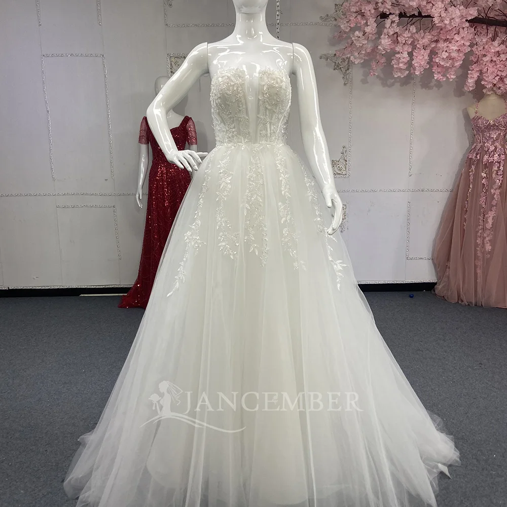 Customized Superfine Ivory Lace Bride Vintage Bridal Gown Vestido De Noiva Strapless Sleeveless Wedding Dresses For Women
Customized Superfine Ivory Lace Bride Vintage Bridal Gown Vestido De Noiva Strapless Sleeveless Wedding Dresses For Women