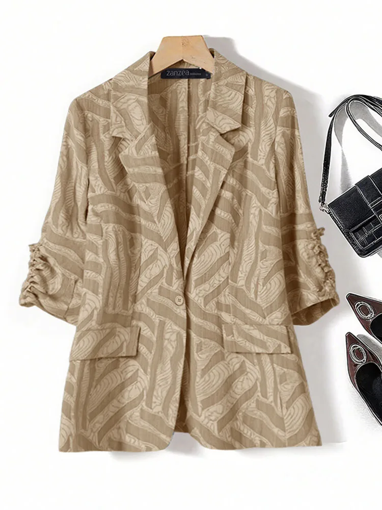 ZANZEA Elegant Women Office Lady Blazer Fashion Coats 2025 Autumn 3/4 Sleeve Print Cardigans Casual Loose Streetwear Tunic Suits
ZANZEA Elegant Women Office Lady Blazer Fashion Coats 2025 Autumn 3/4 Sleeve Print Cardigans Casual Loose Streetwear Tunic Suits