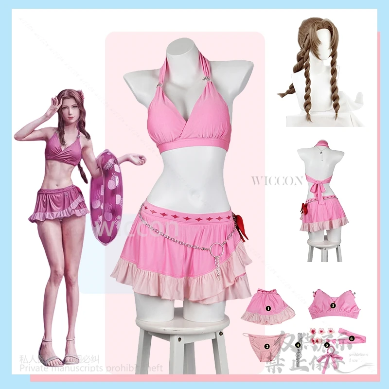 Игра Final VII Aerith Gainsborough Fantasy Косплей Летний сексуальный купальник Бикини Костюм Женский парик Одежда для вечеринки на Хэллоуин Роль
Игра Final VII Aerith Gainsborough Fantasy Косплей Летний сексуальный купальник Бикини Костюм Женский парик Одежда для вечеринки на Хэллоуин Роль