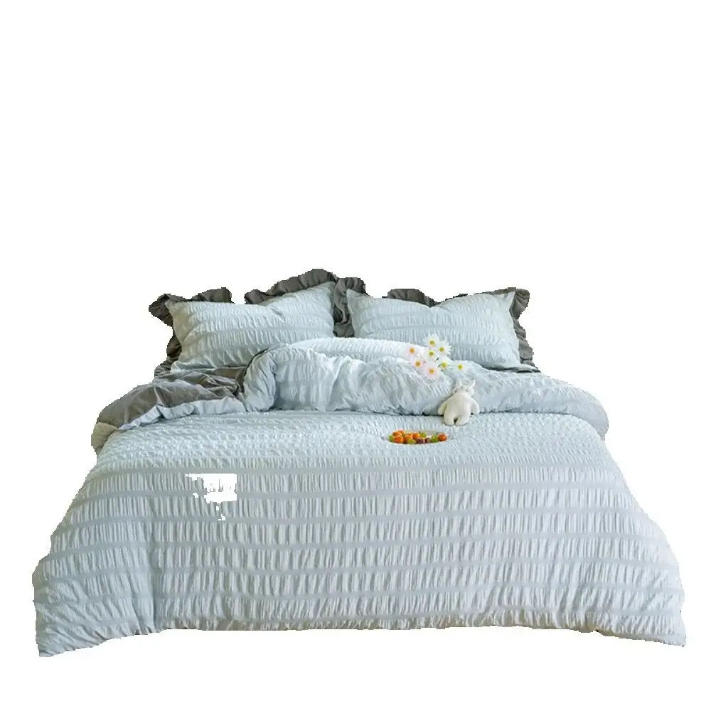 Princess Seersucker Kawaii Bedding Set Korean Solid Color Super Soft Lovely Ruffles Girl Duvet Cover Set Comfortable Breathable
Princess Seersucker Kawaii Bedding Set Korean Solid Color Super Soft Lovely Ruffles Girl Duvet Cover Set Comfortable Breathable