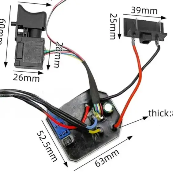 500 600Nm Brushless Motor Stator Assembly With Coil Switch For DAYI Style Cordless Wrench Power Tool Repair Part Black
500 600Nm Brushless Motor Stator Assembly With Coil Switch For DAYI Style Cordless Wrench Power Tool Repair Part Black