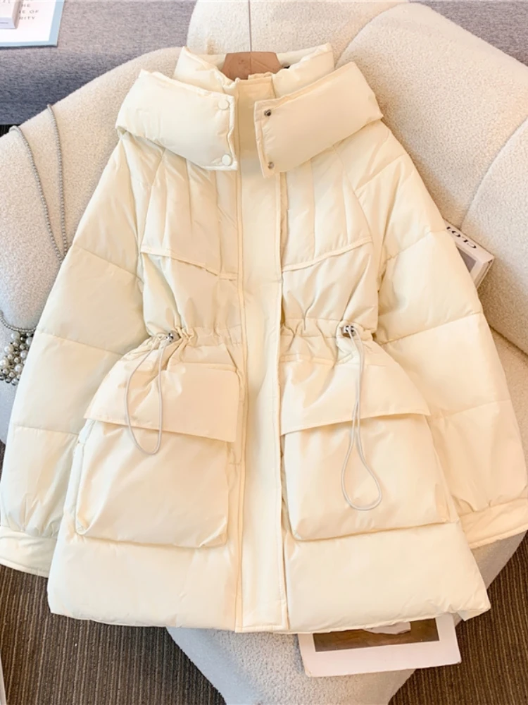 Women's Thickened Long Hooded down Cotton Jacket Winter Warm Bread Style Waist-Cinching Coat Korean Style Commute Fashion
Women's Thickened Long Hooded down Cotton Jacket Winter Warm Bread Style Waist-Cinching Coat Korean Style Commute Fashion