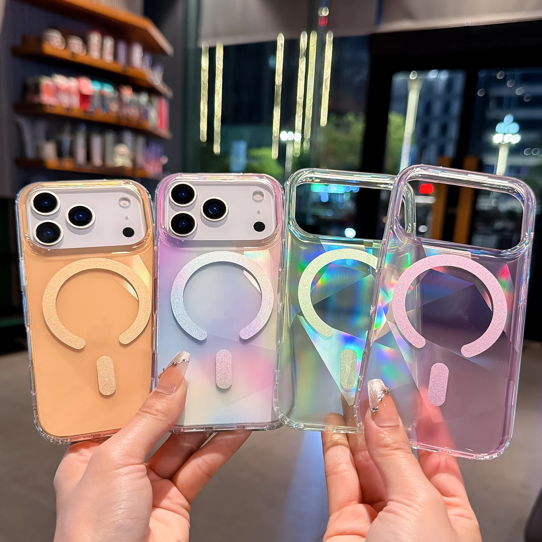 IMD Neon Gradient Laser Color Clear Phone Case for iPhone 14 15 16 17 Pro Max Wireless Charging Strong Magnetic Shockproof Cover
IMD Neon Gradient Laser Color Clear Phone Case for iPhone 14 15 16 17 Pro Max Wireless Charging Strong Magnetic Shockproof Cover