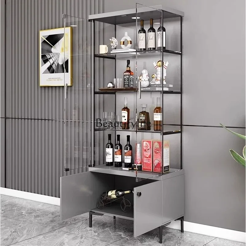 Glass door wine cabinet wine rack household living room dining side cabinet against the wall light luxury high-end display
Glass door wine cabinet wine rack household living room dining side cabinet against the wall light luxury high-end display