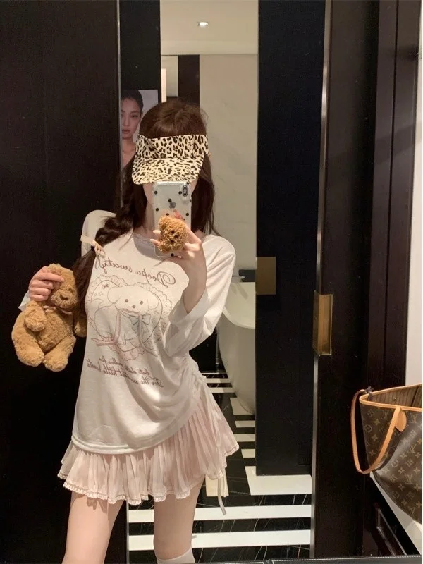 Sun Protection Long Sleeve T-Shirt And Lace Half Skirt Two Piece Set for Young Girls Cartoon Print Pleated Soft Style Slim Fi...
Sun Protection Long Sleeve T-Shirt And Lace Half Skirt Two Piece Set for Young Girls Cartoon Print Pleated Soft Style Slim Fi...