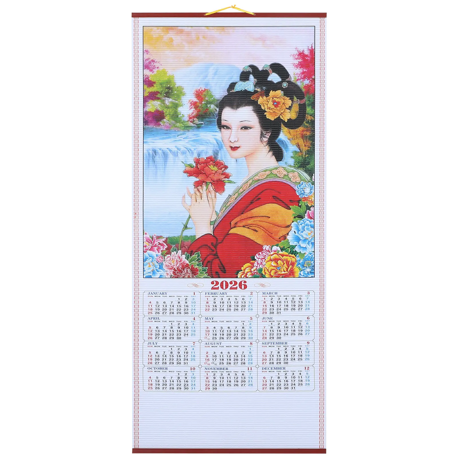 2026 Chinese Zodiac Horse Year Calendar Faux Rattan Hanging Scroll Traditional Wall Decor for Living Room Bedroom Cultural
2026 Chinese Zodiac Horse Year Calendar Faux Rattan Hanging Scroll Traditional Wall Decor for Living Room Bedroom Cultural