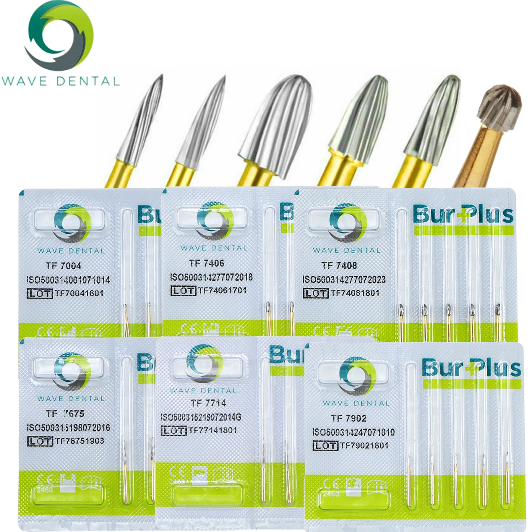 WAVE Dental Tungsten Carbide Burs Gold Plated High-Speed Refinement Bur 12 Bladed TF Series For High Speed Handpiece 5Pcs/Pack
WAVE Dental Tungsten Carbide Burs Gold Plated High-Speed Refinement Bur 12 Bladed TF Series For High Speed Handpiece 5Pcs/Pack
