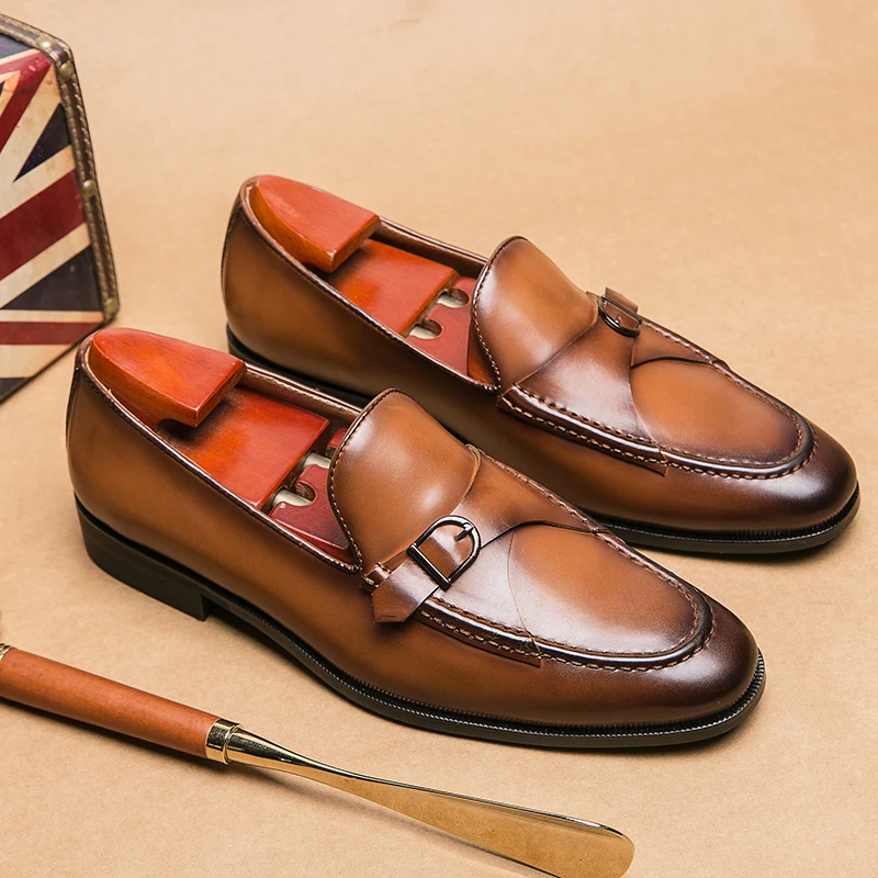 New Men Dress Shoes Loafers Brown Square Toe Slip-On Business Wedding Mens Shoes Handmade
New Men Dress Shoes Loafers Brown Square Toe Slip-On Business Wedding Mens Shoes Handmade