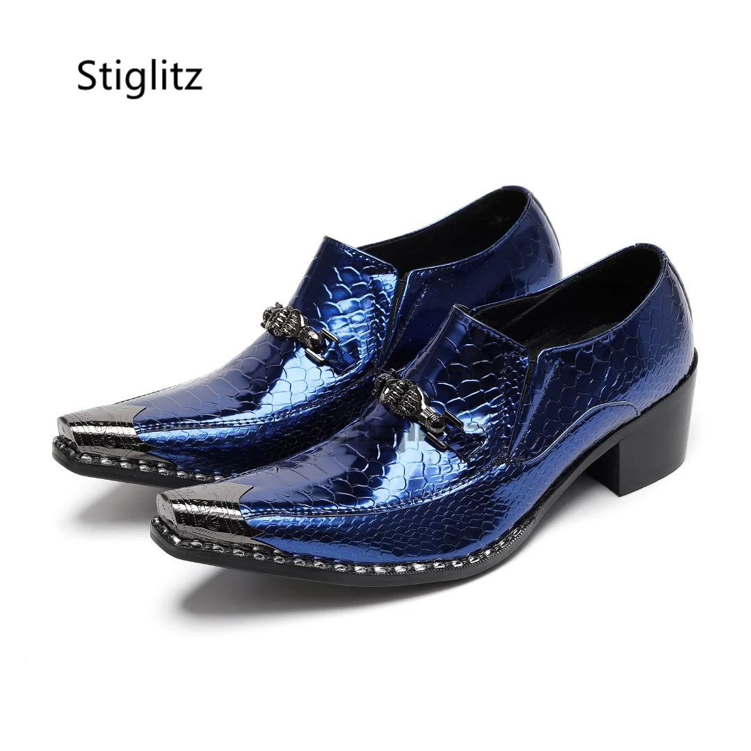 Men's Snake Pattern Dress Leather Shoes Gold Blue Genuine Leather Pointy High Heels Metal Chain Business Casual Wedding Shoes
Men's Snake Pattern Dress Leather Shoes Gold Blue Genuine Leather Pointy High Heels Metal Chain Business Casual Wedding Shoes